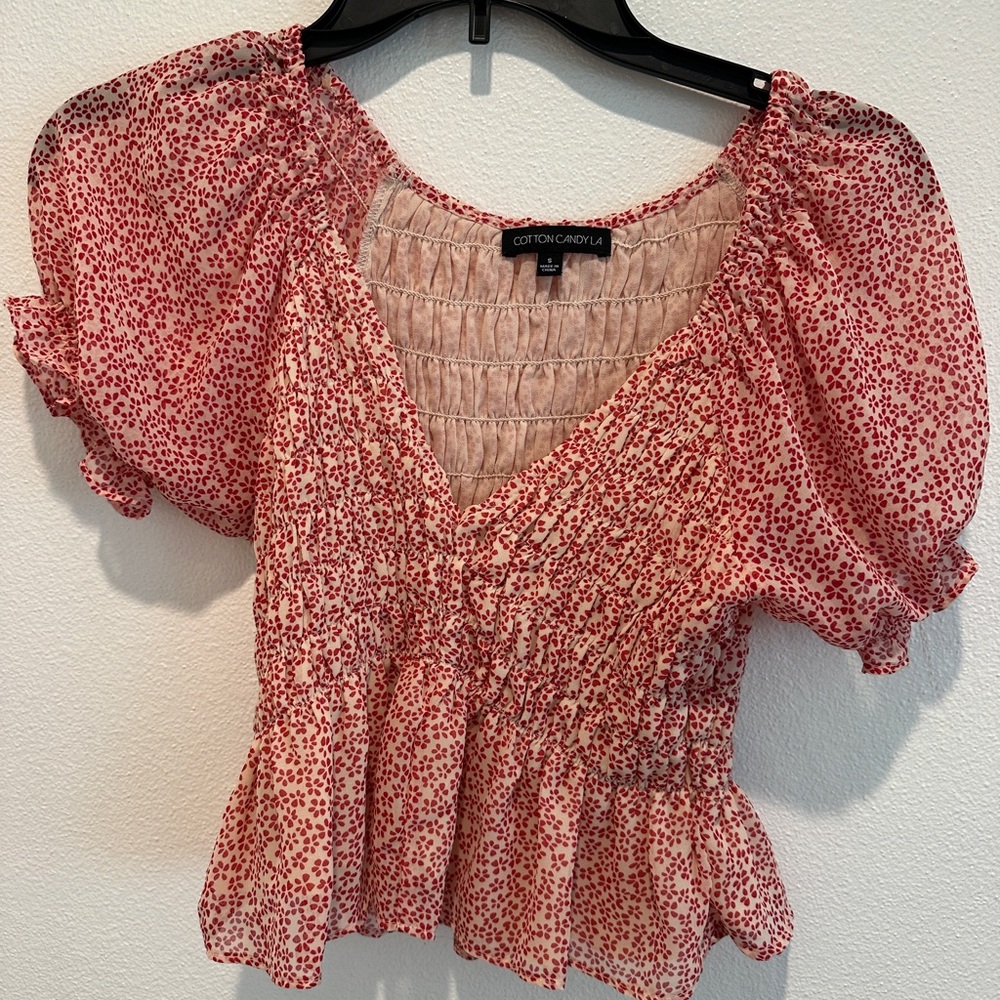 Red Floral Crop Top